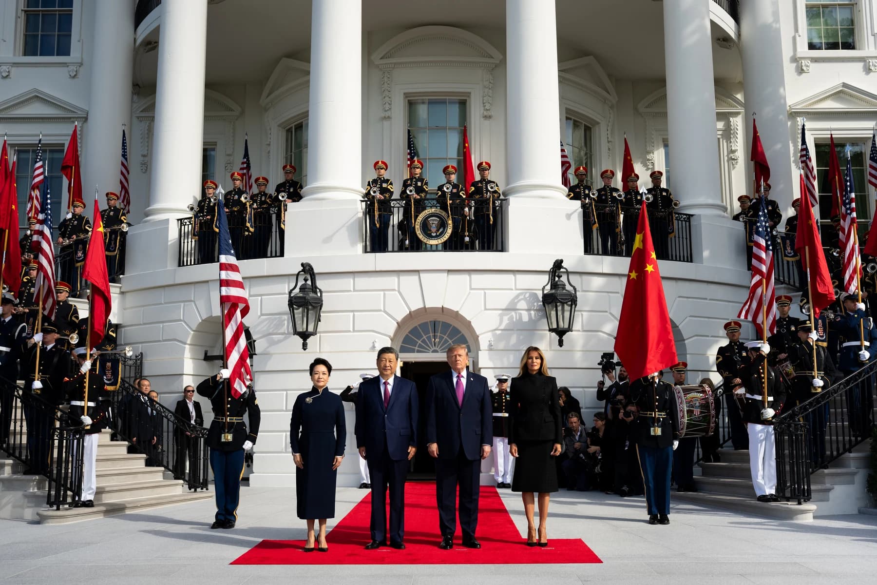 Donald Trump and Xi Jinping with Melania Trump and Peng Liyuan at the White House on 24 September 2026.